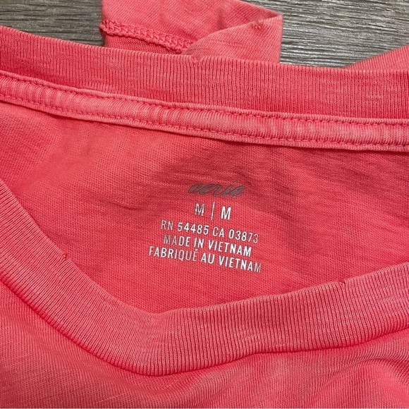 Aerie Women's Coral Love Is Love Living In Tshirt Relaxed Fit Cotton Sz M NWT - Picture 7 of 8